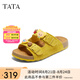他她（TATA）黃油小熊聯(lián)名勃肯鞋涼拖鞋女2025夏季休閑鞋外穿 黃色 35