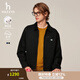 哈吉斯（HAZZYS）男裝 春秋款寬松外套【PHIZ系列】牛仔夾克男ASVZU0BCI18 黑色BK L （175/96A 48）