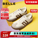 百麗復古拼色德訓鞋新款百搭簡(jiǎn)約運動(dòng)休閑鞋B2614AM5 棕色 38