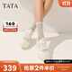 他她（TATA）厚底休閑板鞋女鞋網(wǎng)面透氣松糕小白鞋2025秋新款CP201BM5 米/銀 37