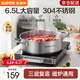 蘇泊爾（SUPOR）火鍋專用鍋304不銹鋼復(fù)底大容量無涂層湯鍋電磁爐家用多功能鍋 【6.5L】不銹鋼火鍋 30cm