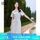 歐莎（OSA）法式赫本風(fēng)茶歇連衣裙女夏季新款高級(jí)感氣質(zhì)修身顯瘦長(zhǎng)裙 藍(lán)色 M