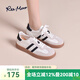 reemoor睿慕2025夏季新款復(fù)古小個(gè)子休閑運(yùn)動(dòng)鞋百搭阿甘鞋板鞋女德訓(xùn)鞋女 米黑色 38