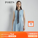 PORTS寶姿 商場同款新品女裝氣質(zhì)無袖V領(lǐng)撞色連衣裙LL8D188KCY008 天藍(lán)色 L (8)