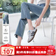 百圖betu女裝2025夏季新款牛仔微喇褲顯瘦有型棉感萊賽爾褲子2505T56 淺牛仔藍 M