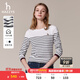 哈吉斯（HAZZYS）女裝 秋款T恤經(jīng)典條紋休閑長袖T恤ABTSE0BCF05 白色WT L (165/88A 40)