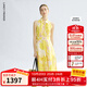朗姿【漾25系列】棉質(zhì)a字連衣裙無袖高級感襯衫裙2025年夏季新款 檸檬黃色 XL