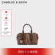 CHARLES&KEITH25冬新品復古絨面小方包波士頓包CK2-30671820-1 Mocha Brown摩卡棕 S