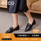 愛(ài)步（ECCO）穆勒鞋女 尖頭淺口一腳蹬單鞋女 型塑系列21424301001 黑色37