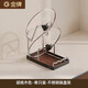 金牌廚柜（GOLDENHOME）高顏值廚房鍋蓋架臺面多功能鍋鏟筷勺子收納架砧板放置器置物架子 胡桃木色-雙層鍋蓋架單支裝