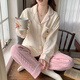 貓人空氣棉夾層睡衣女士2025新款秋冬加絨加厚高級感可外穿家居服套裝 粉白小熊 【輕暖舒適-加厚柔軟】 L 【推薦體重約100-120斤】