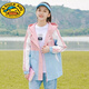 G.DUCKKIDS6初中學(xué)生春秋裝外套女寬松工裝休閑高中生沖鋒上衣夾克大童學(xué)院 粉紅色 170