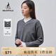 beanpoleBEANPOLE濱波春秋女士格雷系深灰色V領(lǐng)休閑松弛感衛(wèi)衣 深灰色 M 165/88A