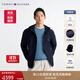 TOMMY HILFIGER【防水微抓絨】出走都市25秋冬男裝連帽風(fēng)衣款軟殼夾克外套 深海藍FAP M （推薦：135-150斤）