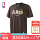 NBA官方-【限時(shí)秒殺】蒙太奇系列詹姆斯庫里夏季運動(dòng)t恤男士純棉短袖 勒布朗詹姆斯純棉T恤（棕色） XL