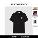 KENT&CURWEN肯迪文2025早秋新品男士徽章刺繡珠地網(wǎng)眼棉質(zhì)POLO衫 黑色 2XL