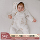 OAK FAMILY 新生兒夾棉連體衣寶寶冬裝棉衣爬服百天連體嬰兒衣服 【斜襟連帽】奶油兔 80cm （推薦9~18個(gè)月）