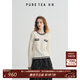 茶·愫【千金小香風(fēng)】puretea茶愫黑白撞色針織毛衣女綿羊毛2025春新款 暮白 S