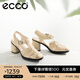 愛步（ECCO）羅馬涼鞋女 優(yōu)雅媽媽百搭透氣粗跟編織風(fēng)高跟鞋 雕塑222723 石灰色22272301378 36
