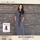 TOMMY HILFIGER【顯瘦百搭】夏季女休閑條紋收腰開叉POLO長裙連衣裙02497 黑白條紋0AY M