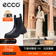 愛(ài)步（ECCO）短靴女 冬季高端品牌簡(jiǎn)約通勤厚底切爾西靴 革新214793 黑色38