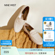 NINE WEST/玖熙樂福鞋女2025新款皮鞋一腳蹬職場通勤舒適平底女鞋七夕禮物 米白 37