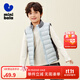 迷你巴拉【三防】男女童防風(fēng)保暖連帽羽絨服寶寶立領(lǐng)羽絨馬甲 豆沙綠40009 130