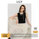 LILY2025夏新款復(fù)古氣質(zhì)休閑通勤收腰拼接無袖背心連衣裙蛋糕裙女 604米白 M