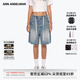 ANN ANDELMAN【李蘭迪同款】官方直營(yíng)洗水五分牛仔褲女短褲寬松闊腿褲 藍色 M