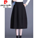 皮爾卡丹（pierre cardin）中長(cháng)款黑色花苞裙半身裙女2025秋裝高腰a字蓬蓬裙感裙子針織 黑色 XL 【115-125斤】