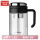 泰福高（TAFUCO）玻璃杯禮盒裝 茶杯茶水分離大容量水杯子 480ml 騎士黑 T6179