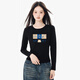 HTBT棉質(zhì)長(cháng)袖t恤女2025秋衣打底衫女內搭學(xué)生可外穿T恤衫韓版修身顯瘦 方塊動(dòng)物黑色 M （95-105斤）