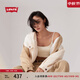 Levi's李維斯女士美式寬松經(jīng)典時(shí)尚街頭拼色燈芯絨棉服夾克外套 米色/卡其色 M