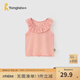 童泰（TONGTAI）女寶寶背心夏季莫代爾棉嬰兒衣服兒童外出上衣女童花邊領(lǐng)童裝 粉色 90