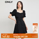 ONLY萊卡面料泡泡袖短款滿(mǎn)印牛仔連衣裙女|123242013 J09 深牛仔灰色 S (160) 80A