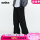 古由卡（GUUKA）工裝休閑褲男士運動褲夏秋季直筒男褲2025新闊腿傘兵褲戶外登山褲 黑色 L
