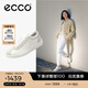 愛(ài)步（ECCO）板鞋女 軟底輕盈耐磨百搭牛皮德訓休閑鞋 柔酷零點(diǎn)220253 HL 白色/灰白色22025352292 37