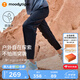 moodytiger兒童褲子拒水耐磨夏季男童長(zhǎng)褲彈力寬松高彈女童長(zhǎng)褲戶(hù)外防蚊褲 炭黑色 170 cm