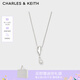 CHARLES&KEITH月光謐語(yǔ)簡(jiǎn)約仿珍珠掛墜項鏈七夕禮物CK5-22120406 Silver銀色 47.5cm 1個(gè)