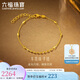 六福珠寶七夕禮物足金車(chē)花光珠金珠黃金手鏈素鏈 計(jì)價(jià) HEG0010DS 約2.15克