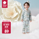 babycare兒童山茶花家居服秋冬男童空調(diào)服女童寶寶長(zhǎng)袖睡衣秋季 哆咔星灰綠 90
