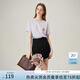 范思藍恩法式貓咪刺繡短袖t恤女2024新款夏季韓版寬松上衣12375 薰衣草紫 M