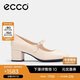 愛步（ECCO）夏季時(shí)尚優(yōu)雅風(fēng)瑪麗珍粗跟高跟鞋 型塑290963 石灰色37