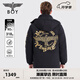 BOY LONDON潮牌極寒系列長(zhǎng)款羽絨服23秋冬老鷹刺繡保暖外套N26901 黑色 L