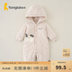 童泰嬰兒連體衣冬季厚棉寶寶衣服加絨加厚棉衣家居服連帽哈衣爬服 灰色 80cm (建議11-18月身高73-83cm)