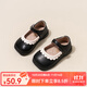 婧麒（JOYNCLEON）女童皮鞋2025春季新款韓版女寶小公主軟底鞋子1-3歲寶寶單鞋 黑色 17 碼 內長(cháng)13cm 適合腳長(cháng)12.5cm
