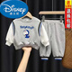 迪士尼（Disney）2025春秋款小兒童運動(dòng)休閑童裝新款潮男童套裝寶寶帥氣春秋裝套裝 2號哆啦A夢(mèng) 灰色春秋套裝 80