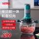 膳魔師（THERMOS）絞肉機家用輔食機料理攪拌機嬰兒多功能和面一體機電動絞餡機全自動餃子肉餡打蒜器攪肉機 【全家頂配版】馬爾斯綠 2.5L