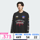 阿迪達(dá)斯（adidas）三葉草賽車風(fēng)棉質(zhì)上衣2025秋男Moto長袖T恤 KH1199 M
