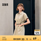 森馬（Semir）連衣裙女氣質(zhì)工裝裙子夏天女裝24夏純棉polo領(lǐng)短裙 淺卡其50301 M